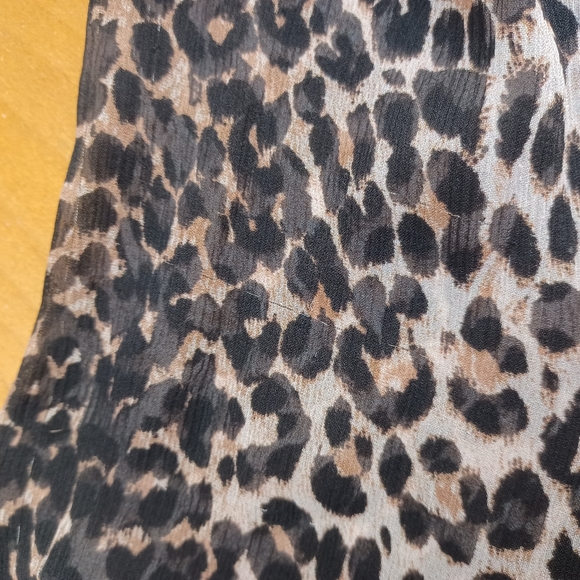 Paige Women Vittoria Silk Mini Dress Button Front Tie Waist In Natural Leopard - Picture 8 of 16